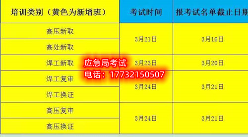 3月石家莊應急管理局電工證考試時間安排