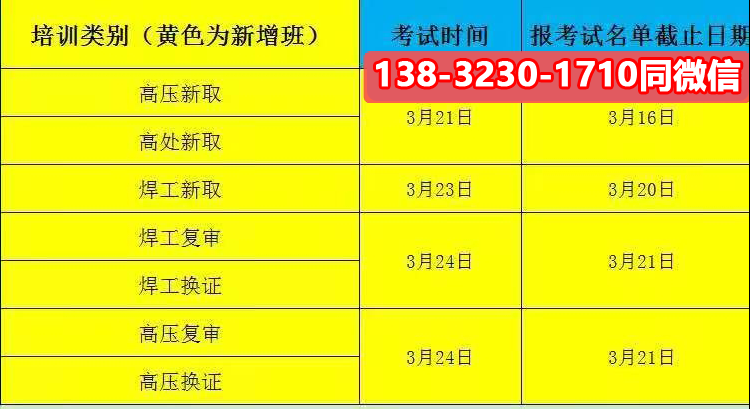 2023年石家莊電工證最新考試安排